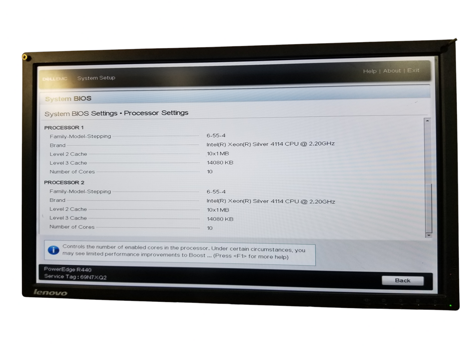 PowerEdge R440 2x Xeon Silver 4114 @2.20GHz 40GB DDR4 No HDD, 2x550W PSU