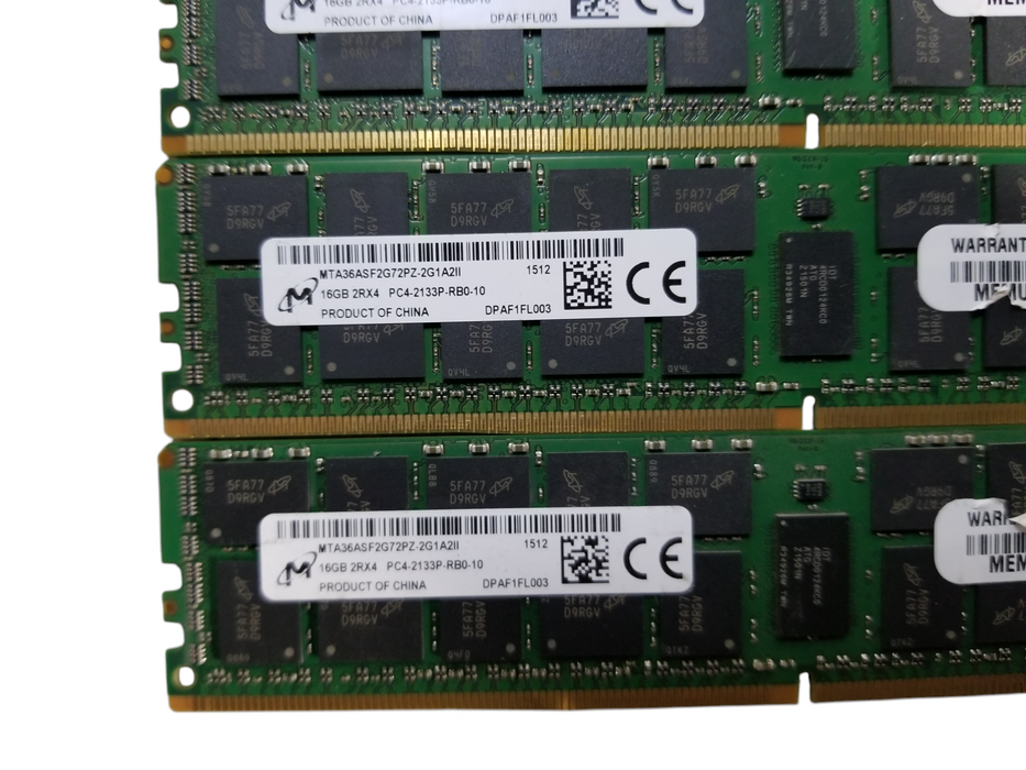 Micron 96GB Bundle DDR4 RAM (6x16GB) 2Rx4 PC4-2133P-RB0-10 DDR4 Server RAM