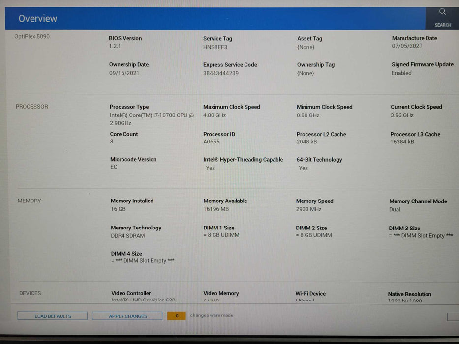 Dell OptiPlex 5090 SFF Intel Core i7-10700 @2.90GHz, 16GB DDR4, 256GB NVMe !