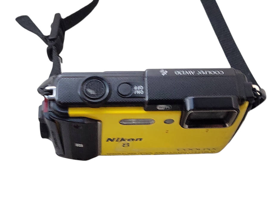 Nikon COOLPIX AW130 16MP Waterproof Digital Camera Yellow, READ _