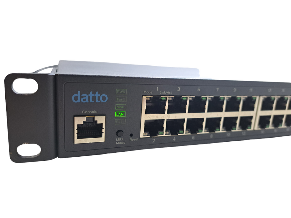 Datto E48 | 48-Port Gigabit PoE+ Cloud Managed L2 Switch w/ 4x Dual-Speed SFP