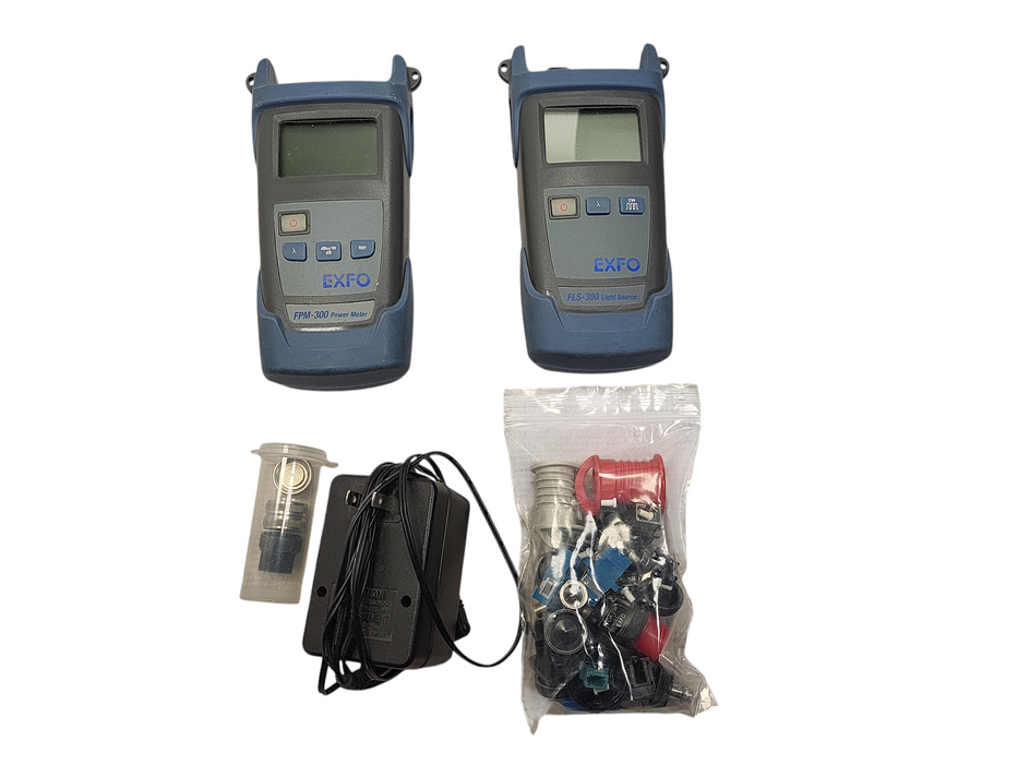 Exfo FLS-300 Light Source & FPM-300 Power Meter SM & MM Test Set w/ 1x AC $