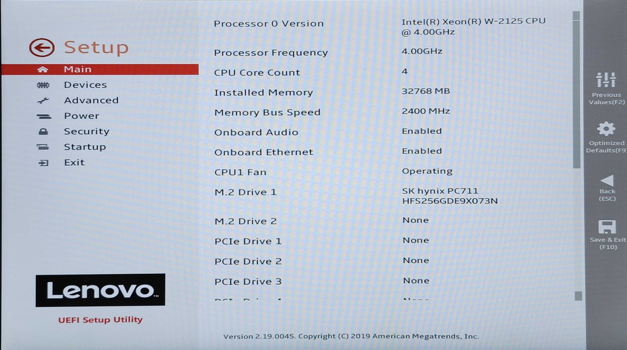 Lenovo ThinkStation P520, Xeon W-2125 4.00GHz, 32GB DDR4, 256GB NVMe, P2000