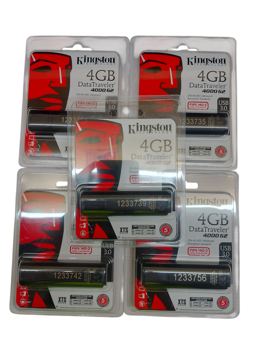 Lot 5x Kingston 4GB Data Traveler 4000 G2 USB 3.0