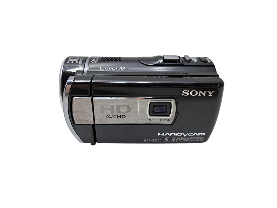 Sony HDR-PJ200 HD Handycam Camcorder w/ Projector 25x Optical Zoom *READ* )