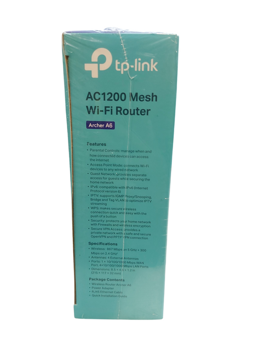 Lot 2x -TP-LINK Archer A6 AC1200 Mesh Wi-Fi Router- Full Gb - MU-MIMO Q