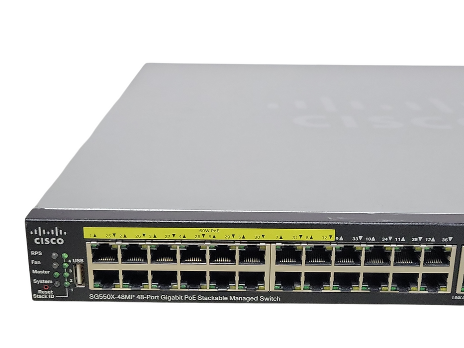 Cisco SG550X-48MP-K9 48-Port Gigabit PoE Stackable Managed Switch _
