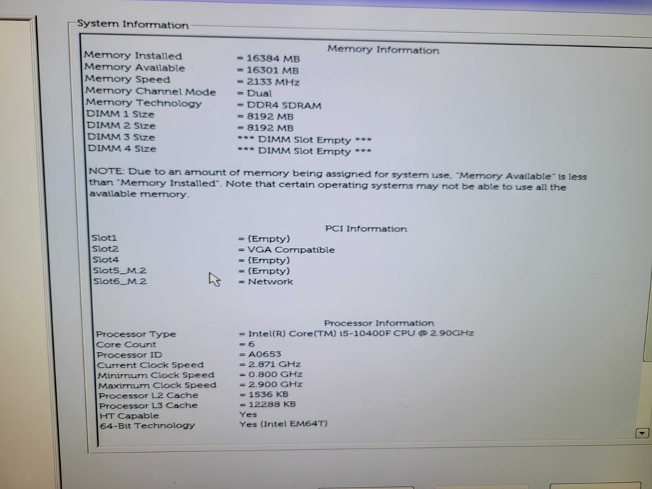 Dell G5 5000 - Core i5-10400F 16GB DDR4 NO HDD NO GPU 500W PSU %