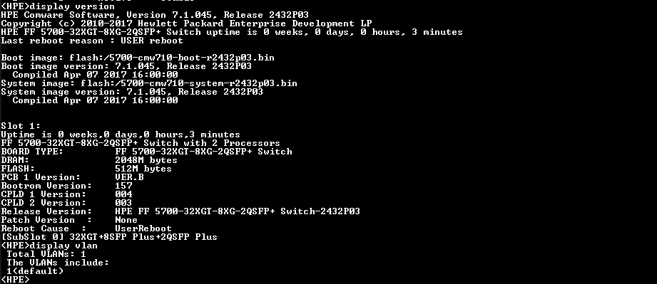HPE FlexFabric 5700 JG898A 5700-32XGT-8XG-2QSFP+ Switch