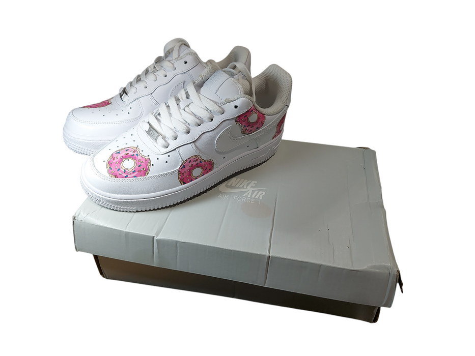 Custom Nike Air Force One Drip Pink Donut AF1 US Size 6  07/08/2019 =