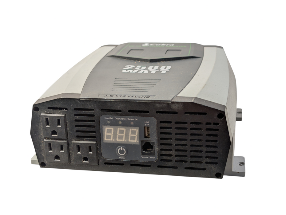 Cobra CPI-2590-CPL 12V DC to AC 115V 60Hz Power Inverter 2500W 5KW Peak -