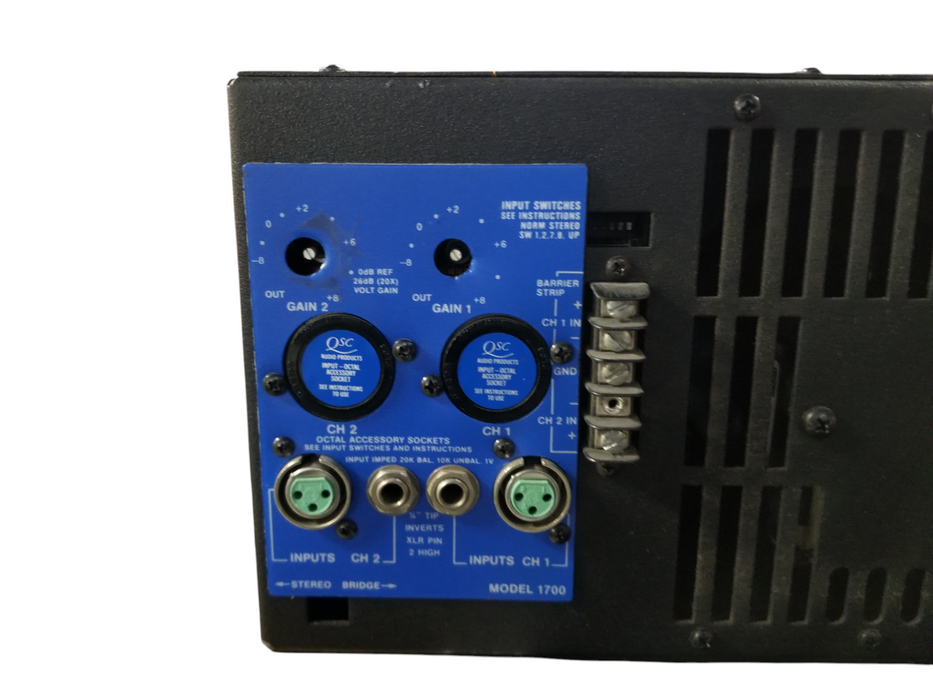 QSC Model 1700 2 Channel Professional Stereo Amplifier - AS IS, Powers On