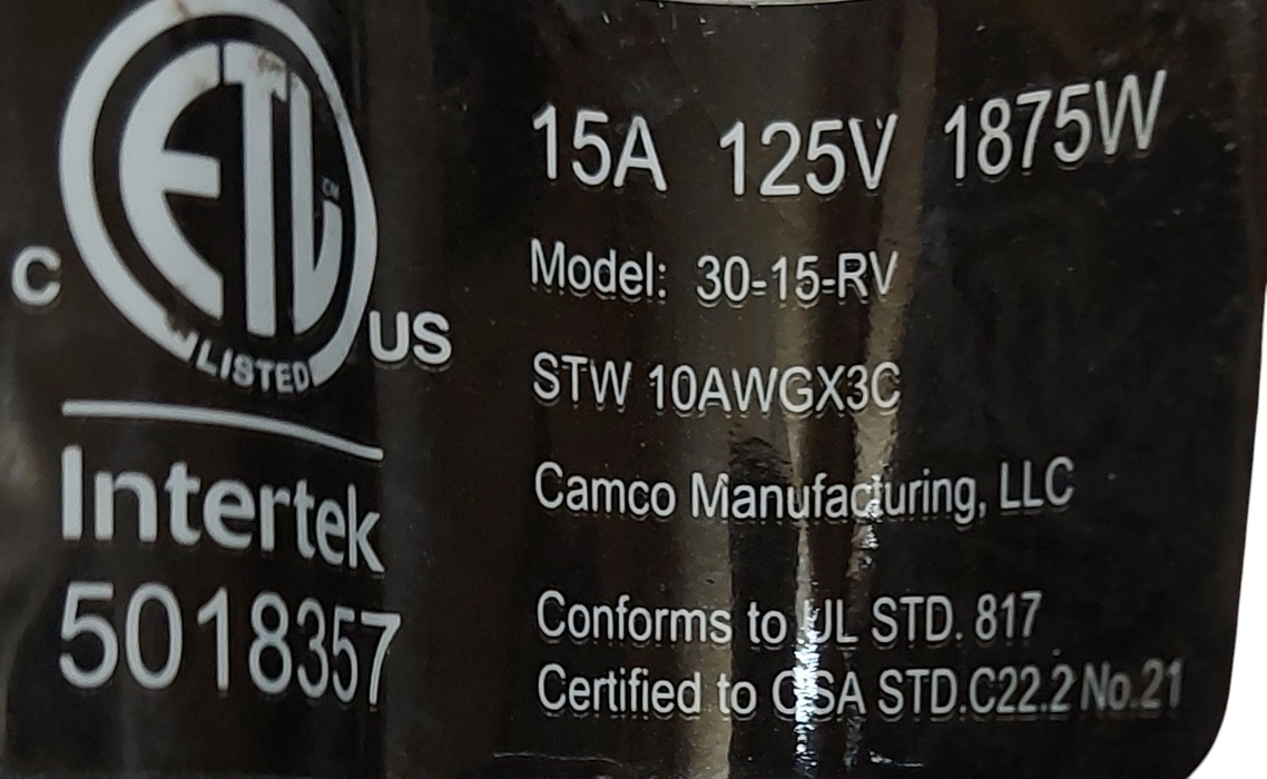 Lot 2x Camco 30A Male to 15A Female Adapter, 125V 1875W, Model 30-15-RV