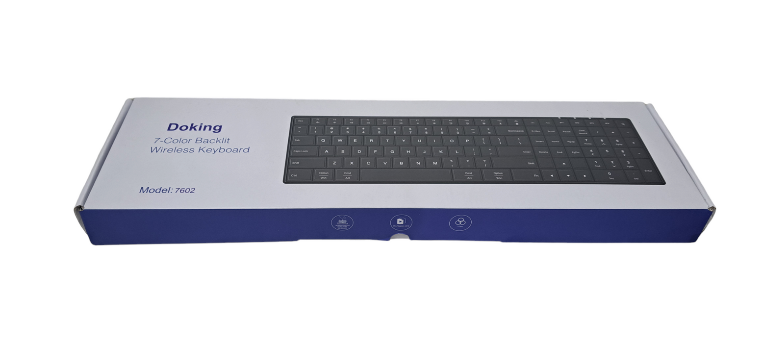 Wireless Bluetooth Thin  Keyboard 7 Color Backlit Docking 7602 Q