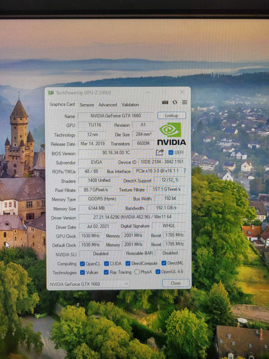 EVGA Geforce GTX1660 6GB Graphics Card