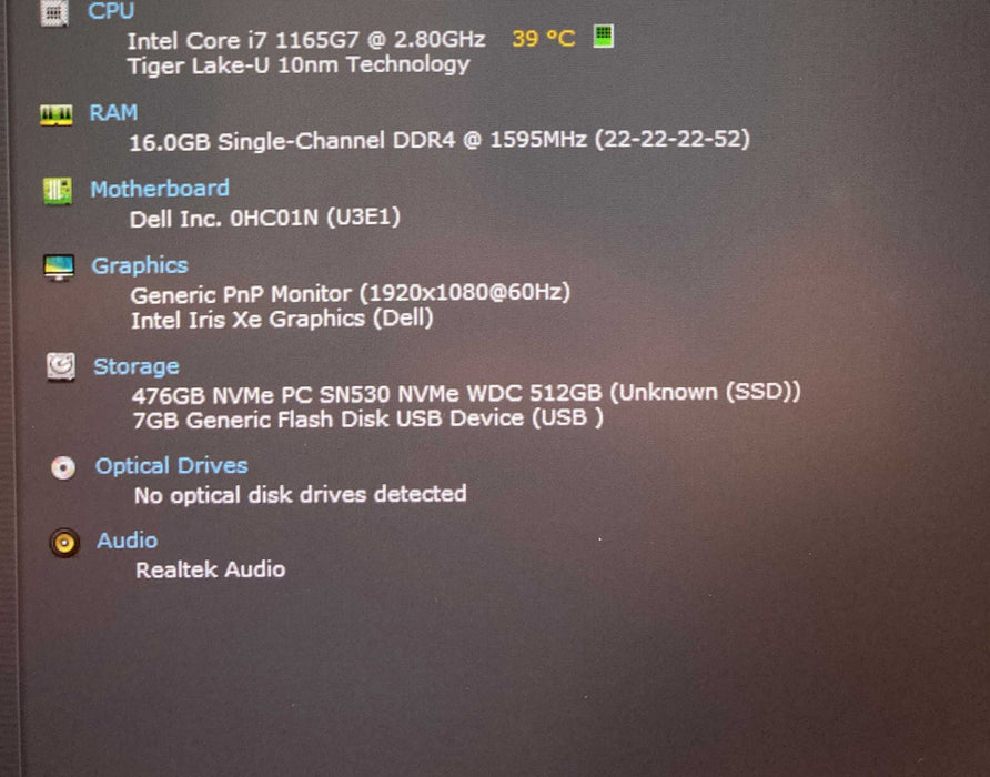 Dell Latitude 5420 Core i7-1165G7@2.8GHz 16GB RAM 512GB SSD  Lap200