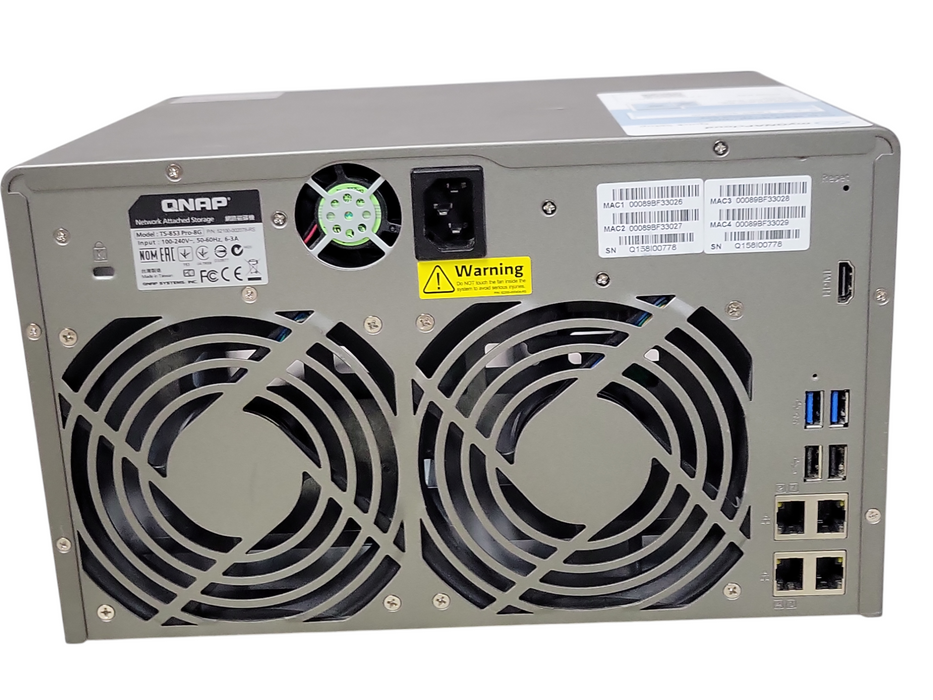 QNAP TS-853-PRO-8G 8 Bay Desktop NAS, No HDD, No HDD Caddies, READ _