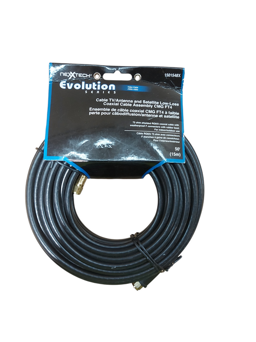 NEXXTECH 15m 75 ohm COAXIAL TV/ANTENNA & SATELLITE LOW-LOSS CABLE