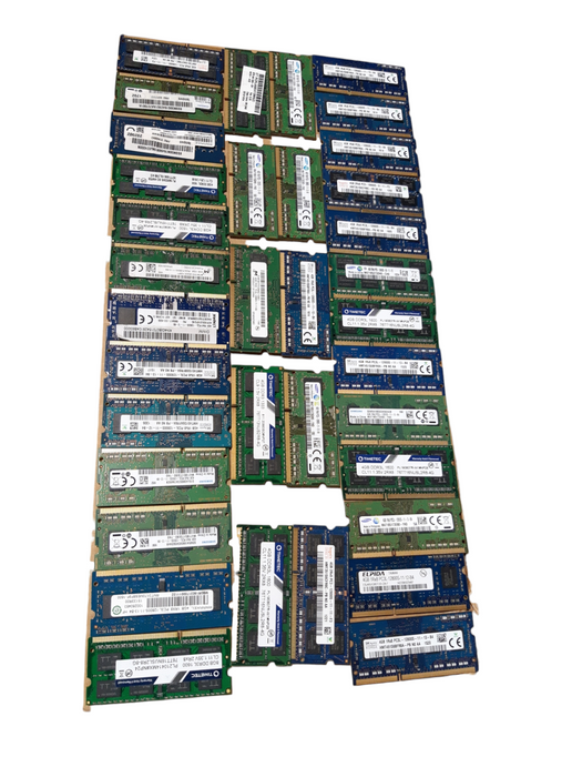 Lot of 144x, Assorted 4GB DDR3 SODIMM RAM