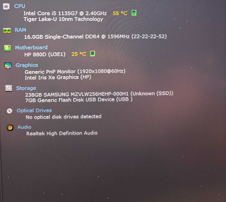 HP EliteBook 840 Aero G8 Core i5-1135G7@2.4GHz 16GB RAM 256GB SSD READ!  Lap200