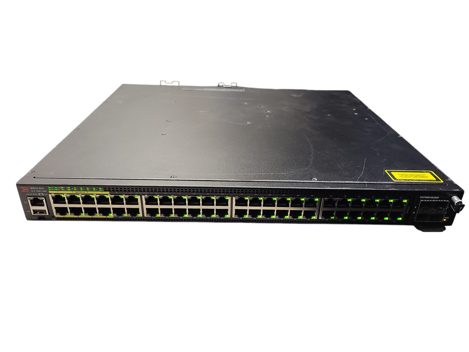 Brocade ICX 7450-48P 48-Port PoE Switch w/ICX7400-4X10GF 2x ICX7400-1 READ Q$