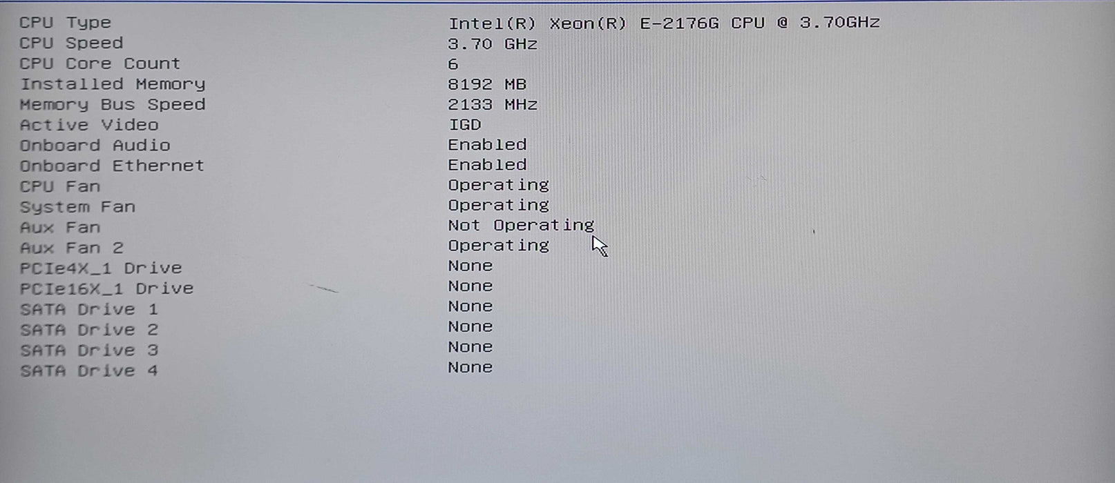 Intel Xeon E-2176G CPU 6-Core 3.70GHz 12MB 80W LGA1151 SR3WS Server Process