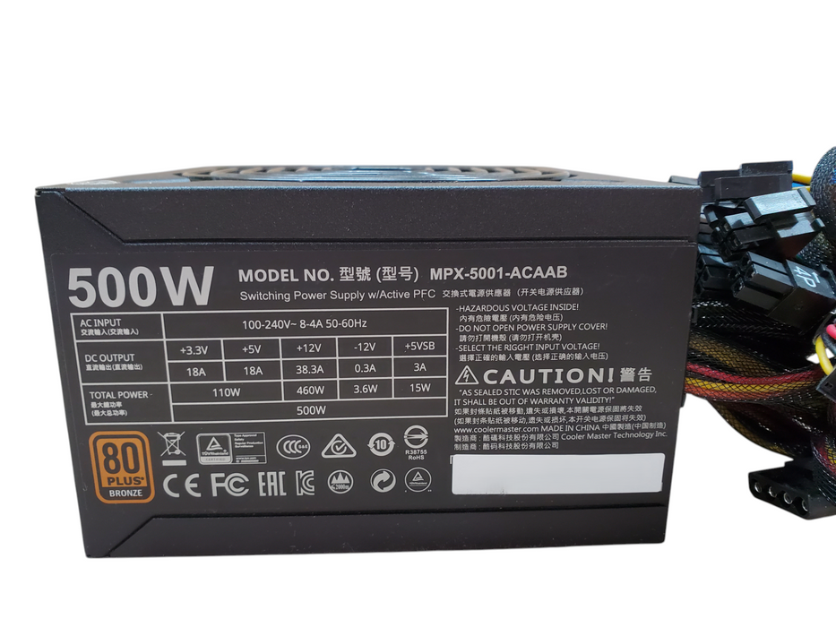 Cooler Master MWE Bronze 500w Desktop Power Supply