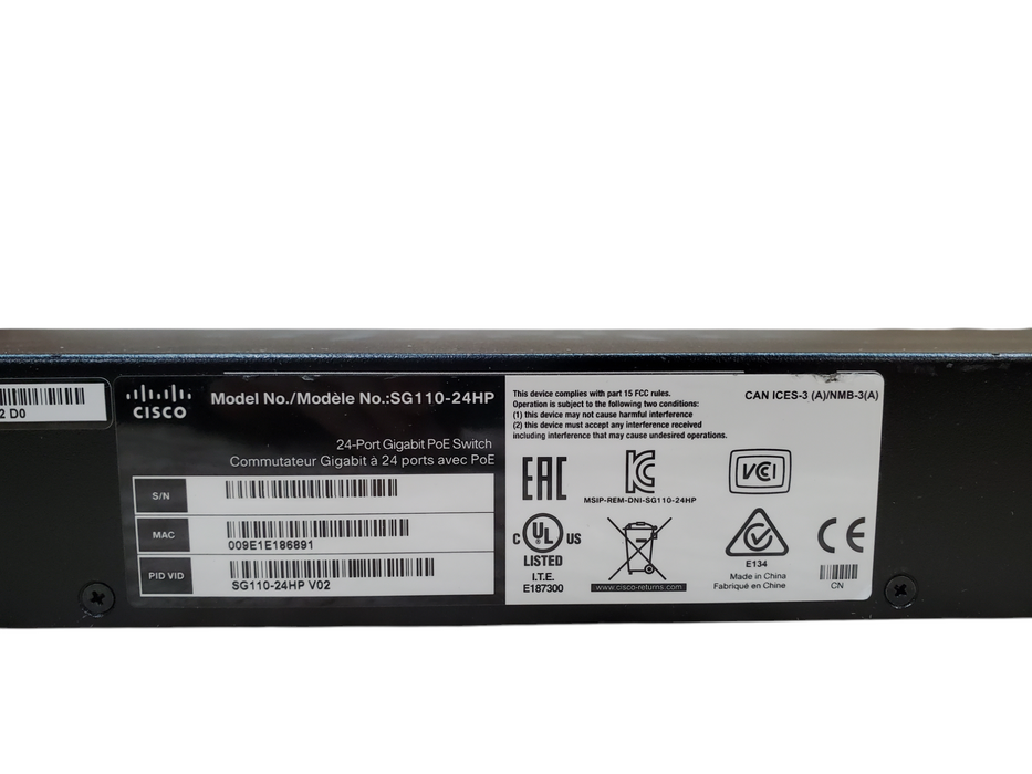 Cisco SG110-24HP 24-Port Gigabit PoE Switch