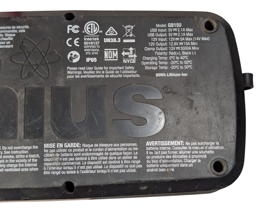 NOCO Genius BOOST PRO GB150 12V 3000A PLESE READ  -