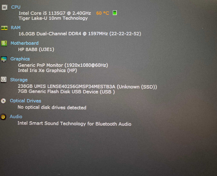 HP EliteBook 840 G8 Core i5-1135G7@2.40GHz 16GB RAM 256GB SSD  Lap200