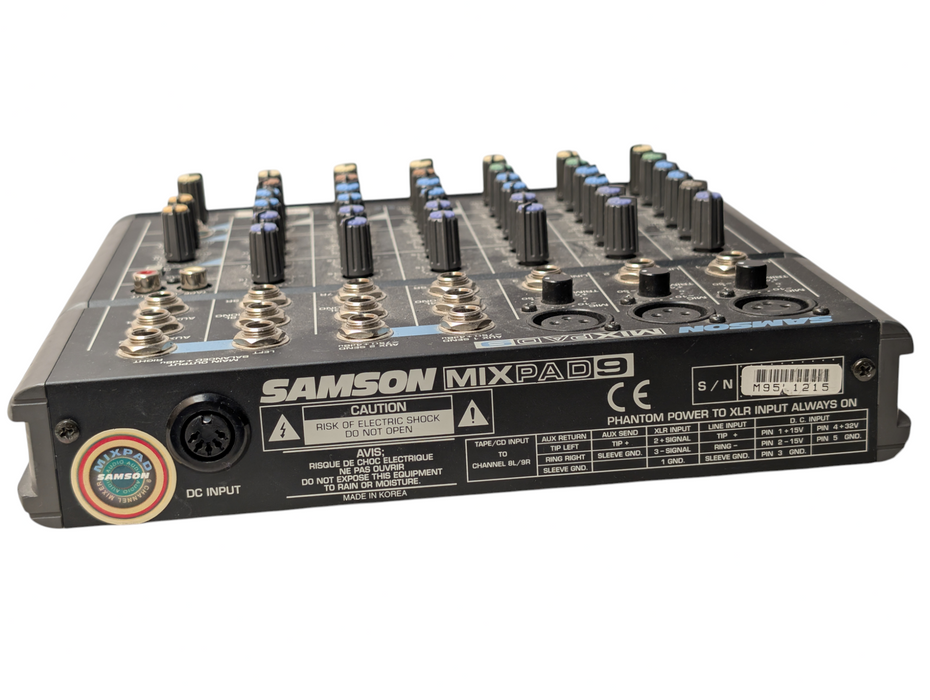 SAMSON MIXPAD 9 9 Channel Sound Mixer Board with Power Supply  -