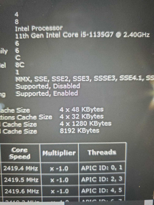 Lenovo ThinkPad L13 Yoga Gen 2 Core i5-1135G7  8GB DDR4 256 GB NVM read  Lap200