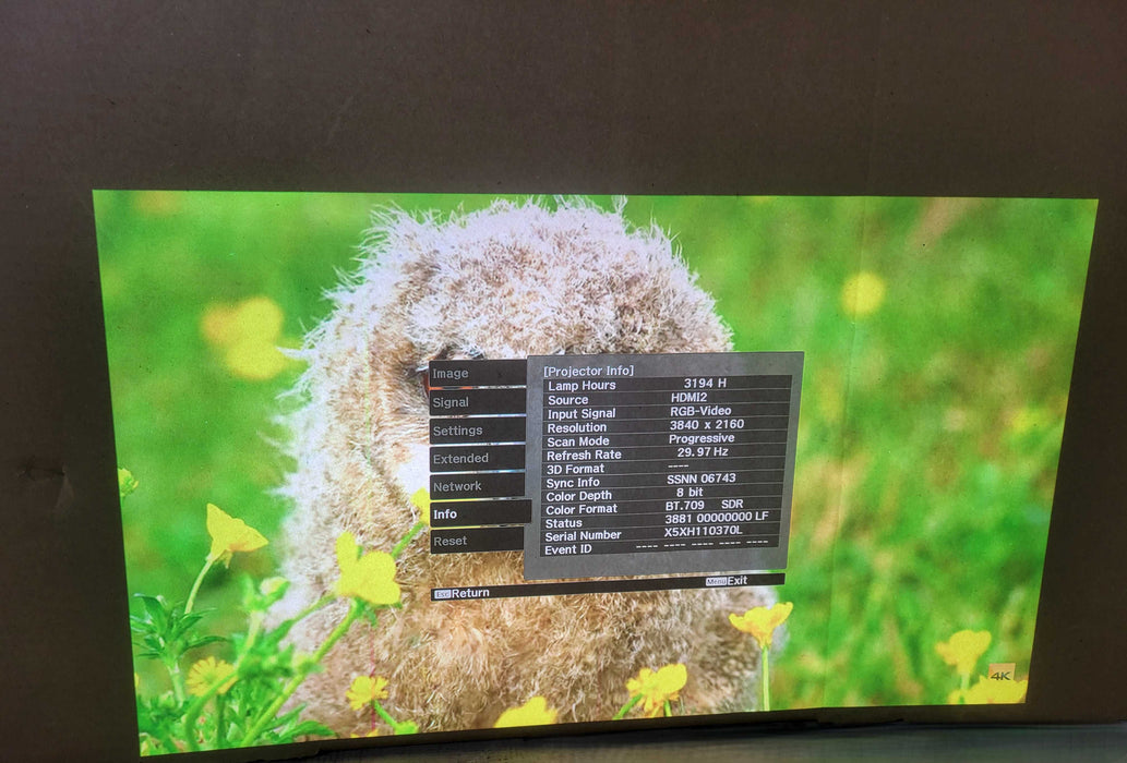 Epson Home Cinema 4010 4K PRO-UHD Projector w/ Remote Lamp Hours: 3194 READ !