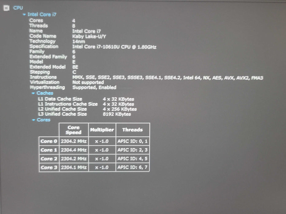 Lenovo ThinkPad X1 Carbon Gen 8 i7-10610U 16GB DDR4 256GB NVMe β Lap200