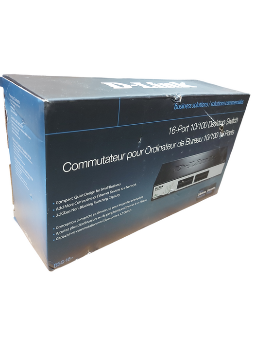 D-Link DSS-16+ 16-Port 10/100  Ethernet Switch with Power Cord