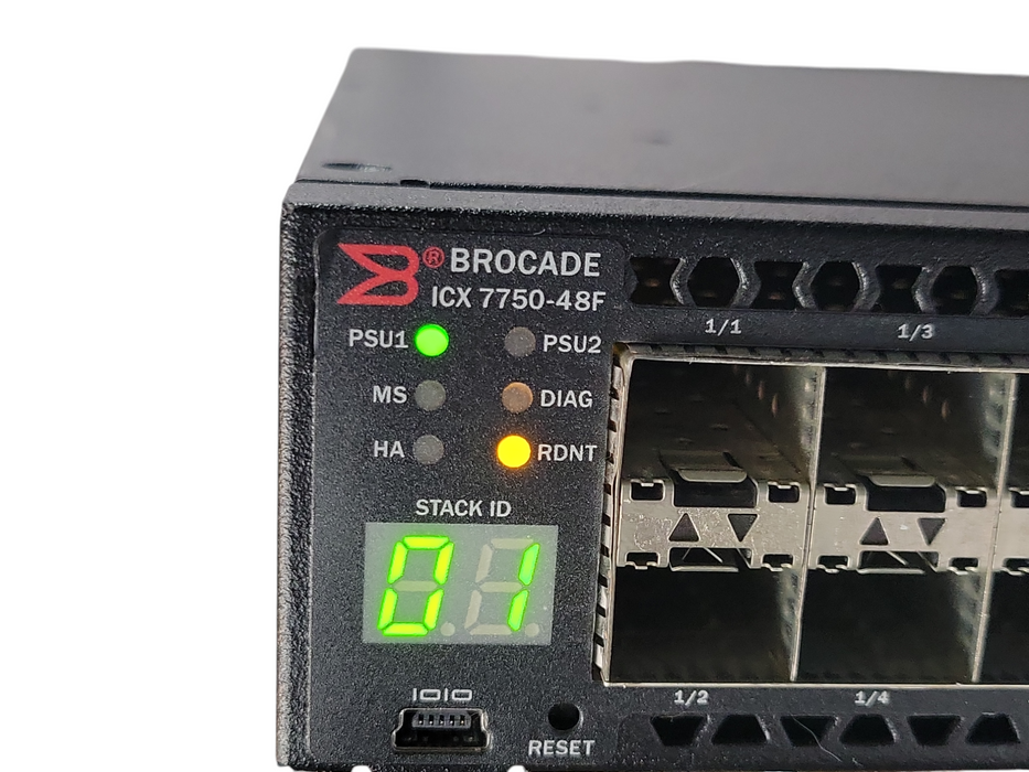 Brocade Ruckus ICX7750-48F 48 10GbE SFP+ ports, 6 10/40GbE QSFP+ 1x PSU  _