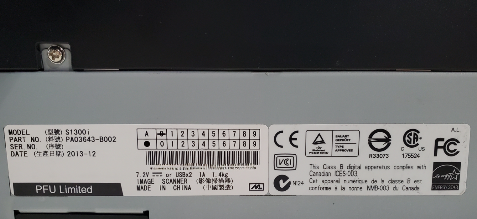 Fujitsu ScanSnap S1300i PA03643-B002 Duplex Color Document Scanner *READ*