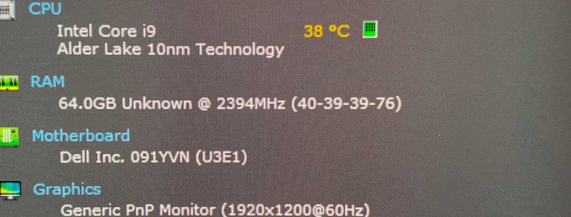 Dell Precision 7670 i9-12950HX RTX A4500 16GB GPU 64GB RAM 512GB SSD READ!  Lap200