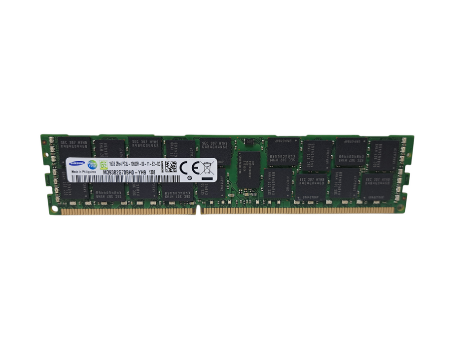 Samsung 16GB 2Rx4 PC3L-10600R-9-11-E2 DDR3 Server Memory | M393B2G70BH0-YH9 Q)