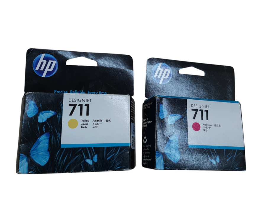 NEW Genuine HP 711 Ink Cartridge Magenta and Yellow (CZ131A and CZ132A)