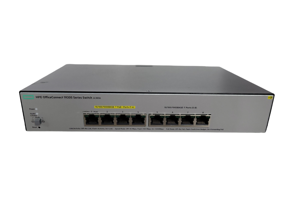 HPE OfficeConnect 1920S JL383A | 8-Port Gigabit 4-Port PoE+ Network Switch !