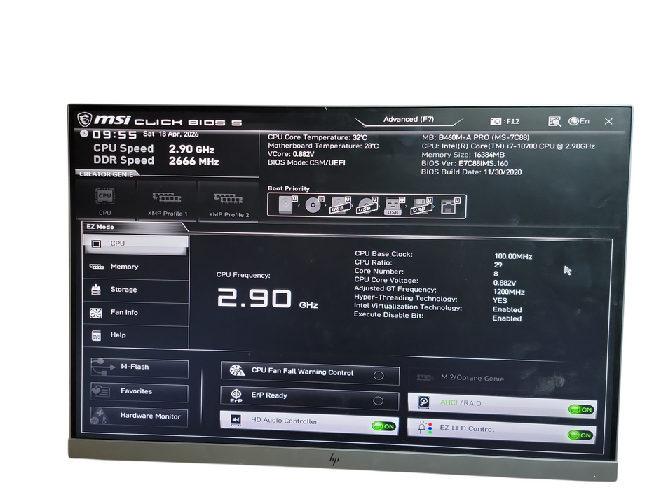 Generic PC B460M-A PRO (MS - 7C88) SFF i7 - 10700 @ 2.90GHZ 16GB DDR4 Ram