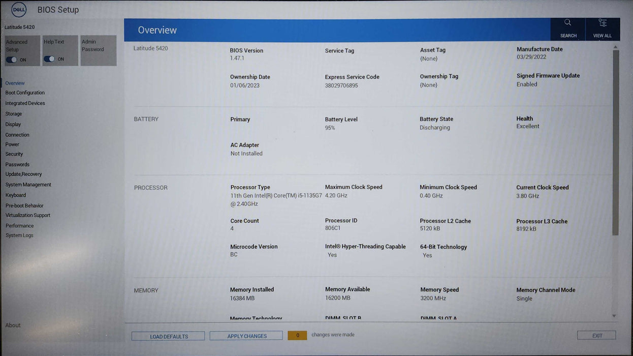 Dell Latitude 5420, Intel Core i5-1135G7 2.40GHz, 16GB DDR4, 256GB NVMe Q Lap200