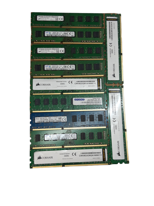 Lot of 44x, Assorted 8GB DDR3 Desktop RAM