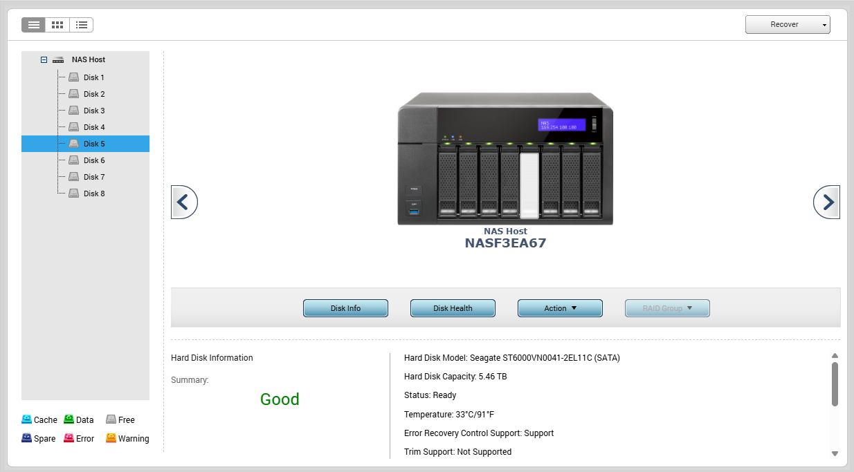 QNAP TVS-871T 8-Bays NAS 16GB RAM w/ 4x4TB & 4x 6TB HDDs