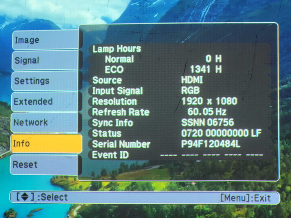 Epson PowerLite 93 H382F HDMI LCD Home Cinema Projector 1341 Lamp Hour $