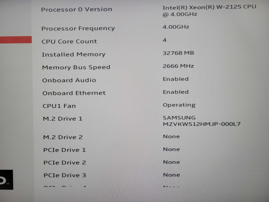 Lenovo ThinkStation P520 Xeon W-2125 @4.0GHz, 512GB SSD 32GB RAM NO GPU !
