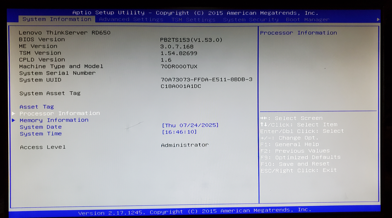 Lenovo ThinkServer RD650 2x Xeon E5-2650 v3 32GB DDR4 - No HDD