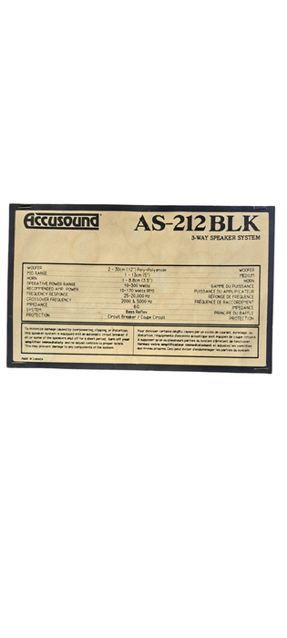 Vintage Accusound AS-212 Speaker From the 80's|  READ