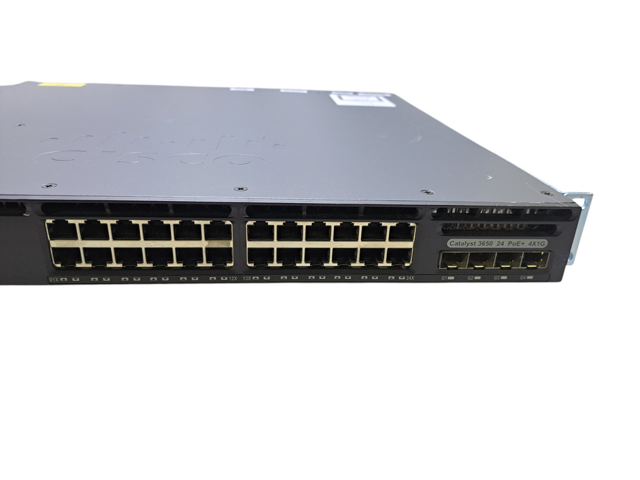 Cisco WS-C3650-24PS-S | 24-Port Gigabit PoE+, 4x SFP Switch w/ 1x 640W PSU